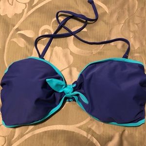 Aerie Turquoise/ Royal blue bikini bandeau top NWT
